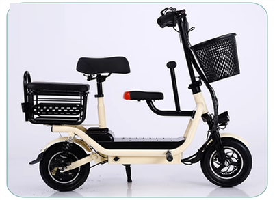 어린이용 시트와 바구니 2개가 포함된 성인용 전기 자전거